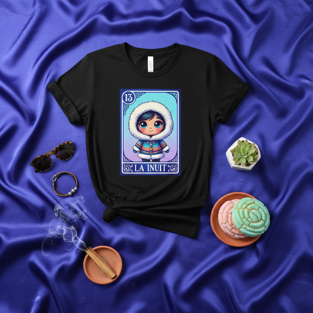 LA INUIT Cute Child in Parka La Loteria Card 13 Unisex T-Shirt - Indigenous Inuit Culture Art Graphic Tee Gift