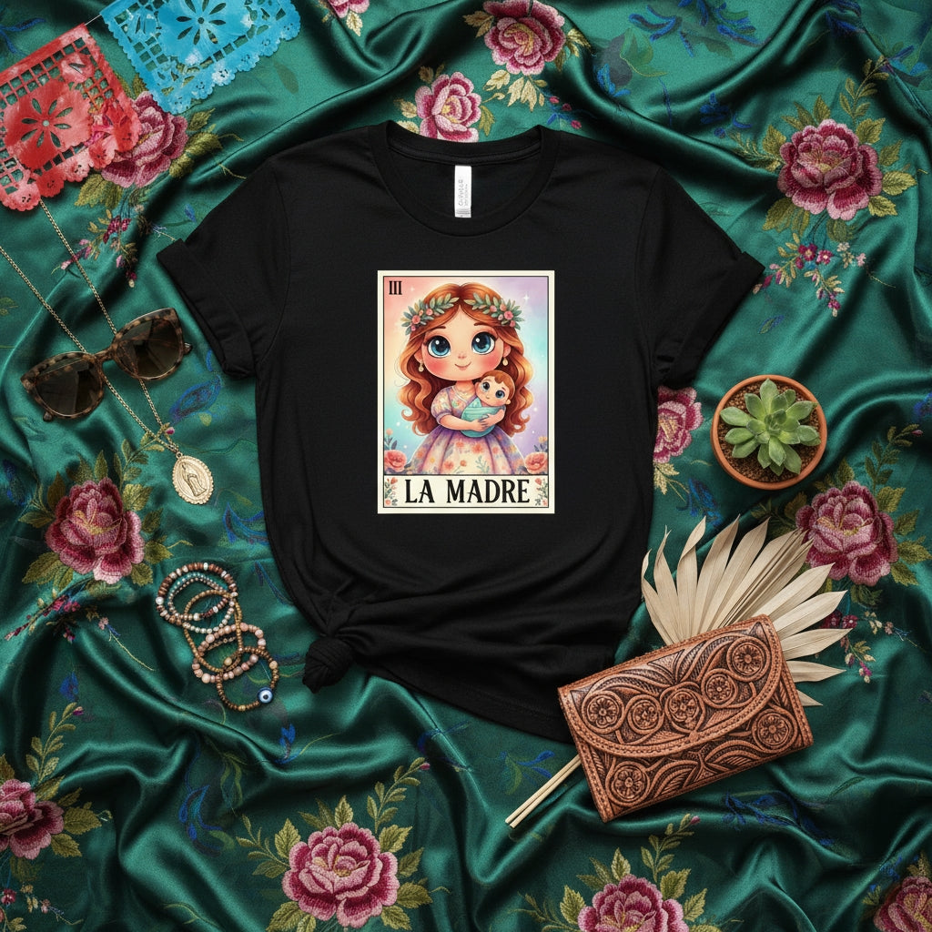 La Madre Lotería Card T-Shirt Cute Motherhood Graphic Tee Mexican Bingo Art Mama Gift Unisex Shirt