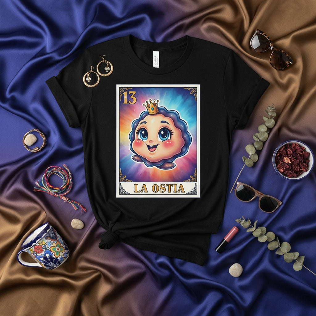 LA OSTIA Cute La Loteria Card 13 T-Shirt, Funny Spanish Mexican Bingo Inspired Tee, Vibrant Graphic Design Unisex Shirt, Culture Gift for Friends Family